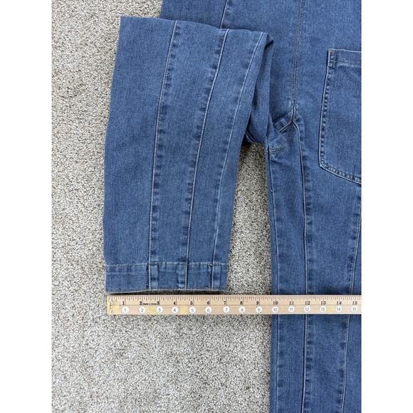 Happily Grey High Roller Denim Jumpsuit Overalls Women's S Blue Boho Farm Chore - Picture 8 of 9